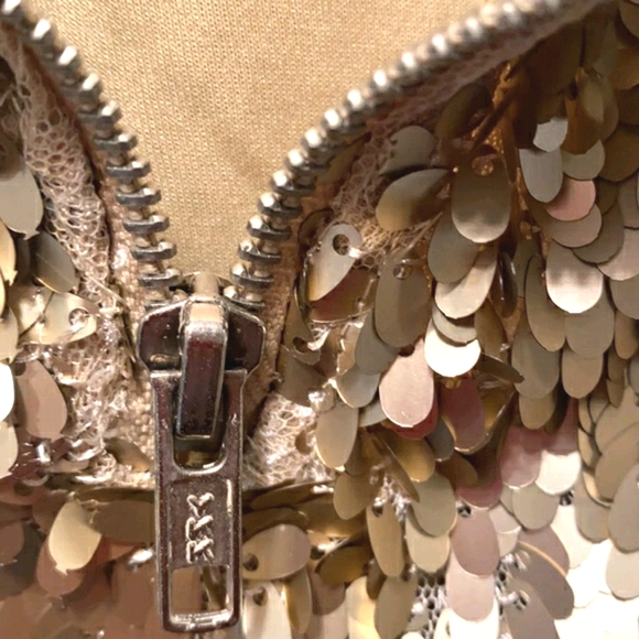 SPARKLE & FADE GOLD SEQUIN STRAPLESS DRESS SZ 6 - Picture 11 of 14